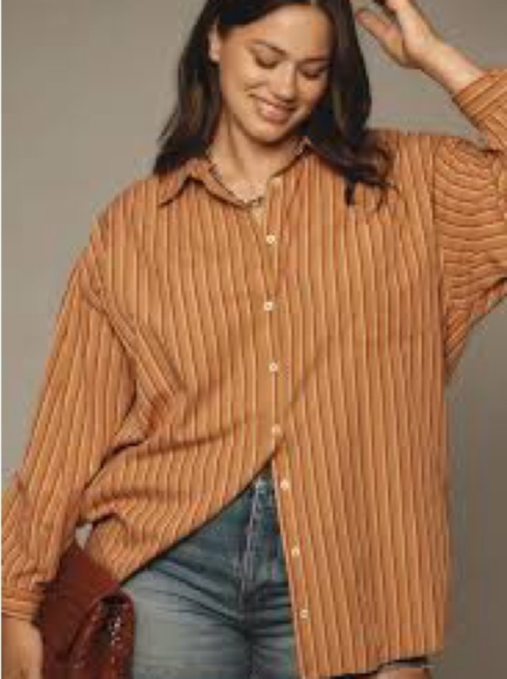 Anthropologie Maeve Bennett Striped Oversized Button Down Shirt M